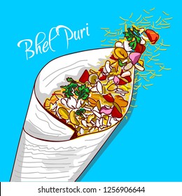 Indian Street food bhel puri Vektorgrafik