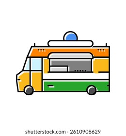indian street food truck color icon vector. indian street food truck sign. isolated symbol illustration