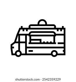 indian street food truck line icon vector. indian street food truck sign. isolated contour symbol black illustration