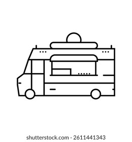 indian street food truck line icon vector. indian street food truck sign. isolated contour symbol black illustration