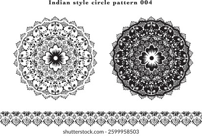 Indian style circular lace pattern material 004