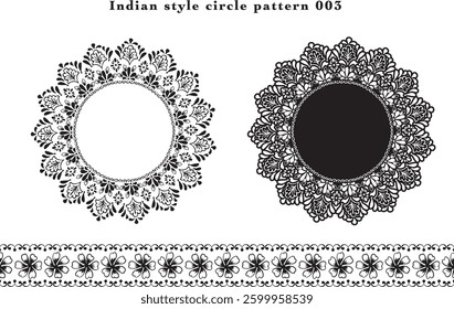 Indian style circular lace pattern material 003