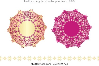 Indian style circular lace pattern material color 005
