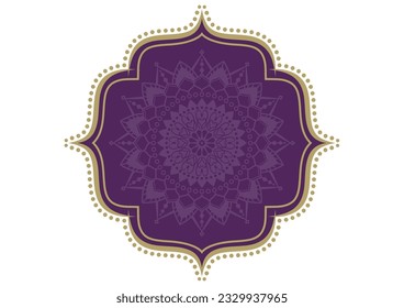 Indian style decorative frame. Mandala pattern.