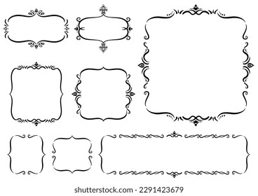 Indian style decorative frame set. Vector data.