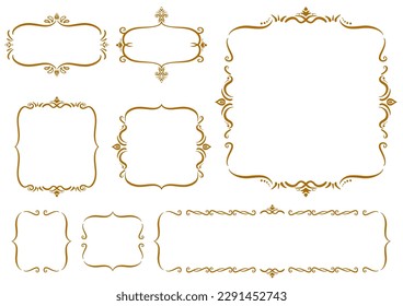 Indian style decorative frame set. Vector data.