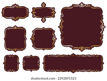 Indian style decorative frame set. Vector data.