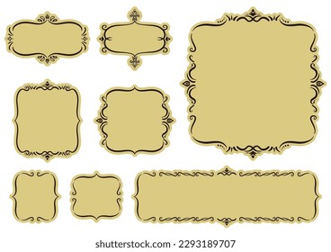 Indian style decorative frame set. Vector data.