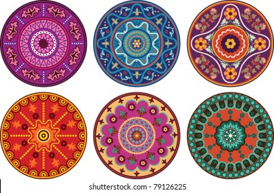 Indian style floral color ornament