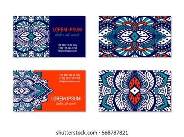 Indian Style Horizontal Colorful Ornate Visiting Stock Vector (Royalty ...