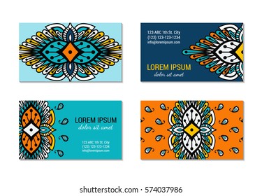 Indian Style Horizontal Colorful Ornate Visiting Stock Vector (Royalty ...