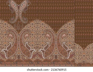 Indian Style Pasiley Silky pattern KurtiSuit with Heavy Texture.