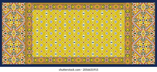 Indian Style Patola pattern dupatta with Paisley Pattern