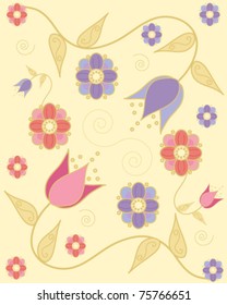 indian style vector illustration of decorative flowers in eps 8 format