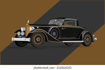 Indian style Vintage Black Car.