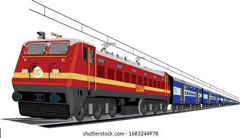 Indian Super Fast Train Illustration
