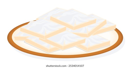 Plato dulce indio Kaju Katli Ilustración vectorial (Libre de regalías)