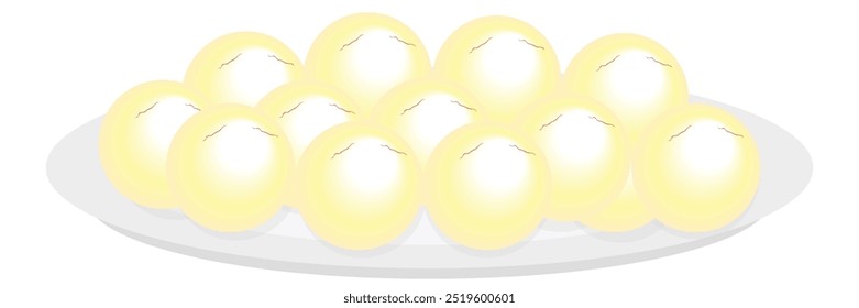 Indian Sweet Dish Rasgulla Vector Illustration (Royalty Free)