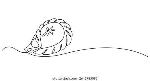 Indian Sweet (Gujia) Icon In Stroke Style, Delicious gujiya continuous one line drawing, delicious gujiya continuous one line drawing, russian dish dumplings food illustration, hand drawn russian pro.