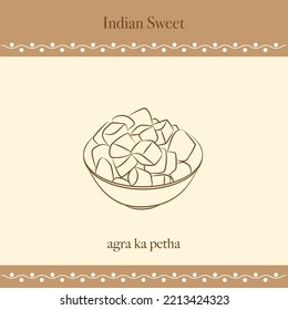 indian sweet vector line drawing illustration