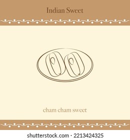 indian sweet vector line drawing illustration