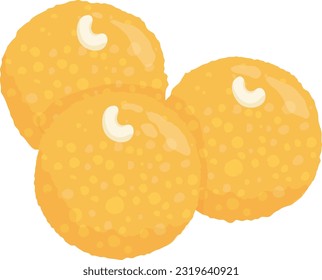 Indian Sweets Boondi Laddu Vector Illustration.