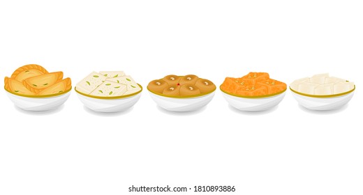 Indian Sweets or Mithai Like Gujiya,Barfi,Sandesh,Kalakand,Petha