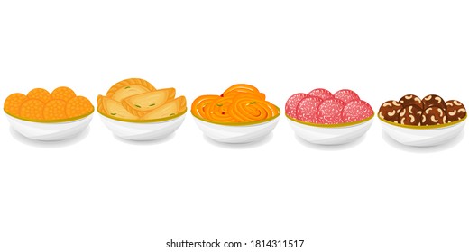 Indian Sweets or Mithai Like Gujiya,Laddu,Jalebi