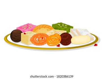 Indian Sweets or Mithai Like Jalebi,Laddu,Barfi,Gujiya,Rasgulla,Soanpapdi,Kaju katli