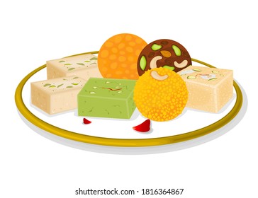 Indian Sweets or Mithai Like Laddu,Barfi