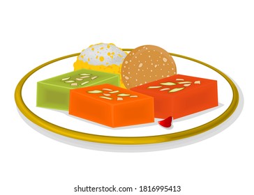 Indian Sweets or Mithai Like Laddu,Halwa