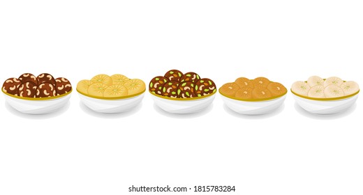 Indian Sweets or Mithai Like Sandesh,Laddu