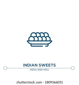 indian sweets outline vector icon. simple element illustration. indian sweets outline icon from editable india concept. can be used for web and mobile

