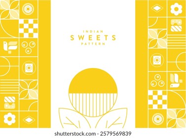 Indian sweets pattern in yellow color