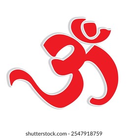 Símbolo indio Shiva Om. Hinduismo, budismo, religión y cultura. Sagrado signo filosófico. Yoga, meditación. Estilo plano en Ilustración vectorial.