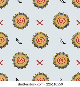 Indian tambourine seamless pattern