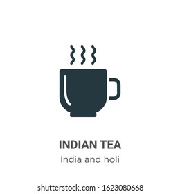 Indian tea glyph icon vector on white background. Flat vector indian tea icon symbol sign from modern india collection for mobile concept and web apps design.