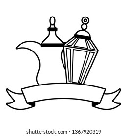 indian tea pot and lantern
