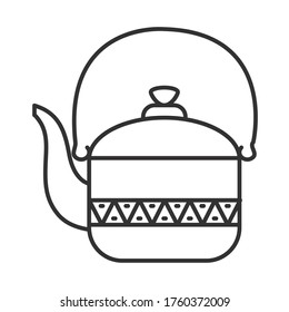 Indian teapot line style icon design, India culture travel and asia theme Vector illustration
