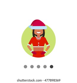 Indian teenage girl wearing Santa hat