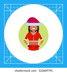 Indian teenage girl wearing Santa hat