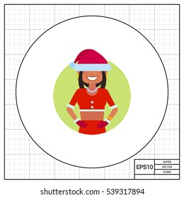 Indian teenage girl wearing Santa hat