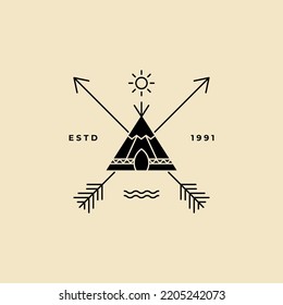 Indian Teepee Camp Logo Vector Template Design