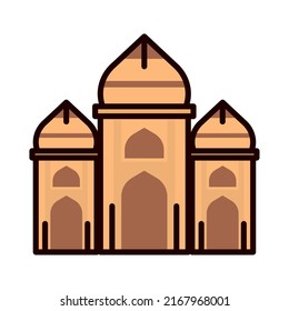 icono del templo indio vector aislado