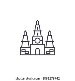 Indian Temple linear icon concept. Indian Temple line vector sign, symbol, illustration.