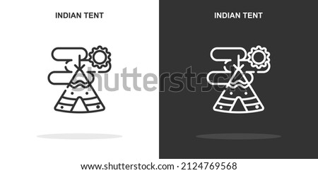indian tent line icon. Simple outline style.indian tent linear sign. Vector illustration isolated on white background. Editable stroke EPS 10