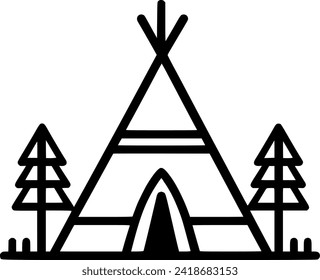 Indian tepee filled outline icon, line vector sign, linear colorful sign, symbol, vector, art