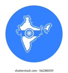 Indian territory icon in black style isolated on white background. India symbol stock vector illustration.
