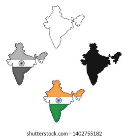 Indian territory icon in cartoon,black style isolated on white background. India symbol stock vector illustration.