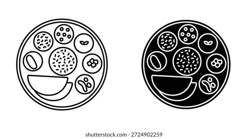 Indian thali icon graphic design. Vector icon illustrations